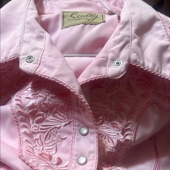 Scully Light Pink Floral Embroidered Shirt - Picture 1 of 3